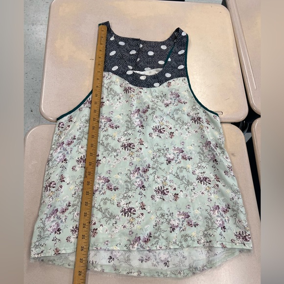Lerario. Beatriz Silk Floral/ Polka Dot Tank Top Size 8 - Picture 2 of 7